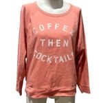 Grayson Threads Women's Coral Sweatshirt "Coffee Then Cocktails" Standard Size L Photo 9