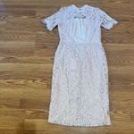 Alexis Pink Rose Blush guipure Ardella High Neck bodycon Midi Dress Size M Photo 13