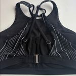 Athleta Chevron High Neck Bikini Top Black White Stripes 34DD New NWT Photo 3