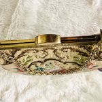 Vintage Floral Needlepoint Handbag Purse Petit Point Tapestry Bag Pink Photo 7