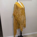 Maurice's  mustard yellow printed tassel asymmetrical cardigan Photo 1