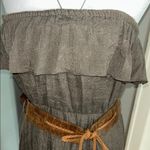 Love Culture Elegant Brown Strapless Maxi Dress Photo 1