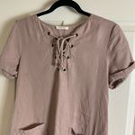 Illa Illa shift dress with lace up front and patch pockets Size medium Photo 2