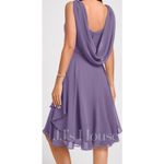 JJ's House  Dress A-line V-Neck Knee-Length Chiffon Cocktail Tahiti Purple 8 NWT Photo 1