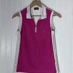 Golfino Women’s Sleeveless Polo Golf Shirt Pink White Floral Trim EUC Size M Size M Photo 0