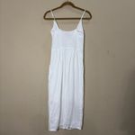 Quince  Womens 100% European Linen Scoop Neck Midi Dress White Basic Sleeved XS Photo 5