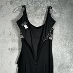 Alex Evenings Dress Womens 12 Black Silver Floral Gown Formal Party Wedding Photo 4