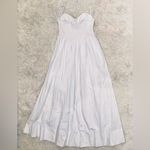 STAUD NWOT Landry Shoulder-Tie Smocked Cotton Maxi White Dress sz M Photo 7