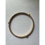 90s Vintage Womens Gold Tone White Studded Bangle Bracelet Minimalist Chic Y2K Photo 3