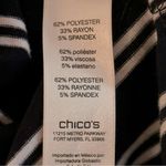Chico's Chico’s Layered Double-Stripe Top Black White Striped ‎ Vanity Size 0/US Small Photo 11