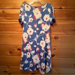 SJS White and Pink Midi Sundress Casual Scoop Neck Short Sleeve Red Size L Photo 4