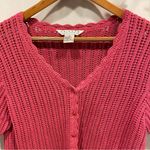 Cute 90’s Rose shaker knit scallop trim cottage core v Photo 2