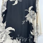 Clara Sun Woo Cream & Black Floral Print Stretch 3/4 Sleeve Tunic Top Sz S NEW Photo 6