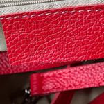 GIULIA Massari top handle bag pebbled red leather removable shoulder strap Photo 10