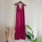 Free People  Dance Till Dawn Dress Satin Halter Open Back Strangelove Sz L Photo 2