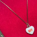 Sterling Silver BFF Necklace  Best Friends Forever Conversation Heart Shape gift Photo 0