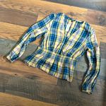EXPRESS  Plaid Faux Wrap Peplum Blouse Size Medium Photo 5