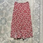 Reformation Zoe Red Floral Midi Skirt Photo 4