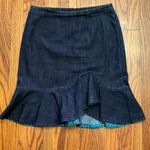 Anthropologie Lana Denim Dark Wash Ruffle Skirt 4 Photo 3