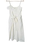 COLOVOS Women's White Tank Top Tie Front Sleeveless Pocket Midi Dress Size 2 Photo 4