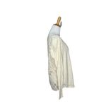 Free People  Patches of Lace Henley  Crochet Back Shirt Ivory Long Sleeve M Photo 3