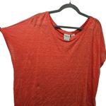 Rachel Zoe Linen Dolman T-Shirt Top Womens Size 2X Short Sleeve Orange Photo 3