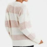 American Eagle Jegging Fit Cream Pink Striped Wool Blend Oversized Tunic Sweater Photo 2