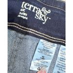Terra & Sky Womens 0X 14 14W Dark Wash Straight Leg Pull On Denim Jeggings Pants Photo 2