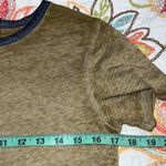 Buckle  BKE small short sleeve solid t-shirt heathered green blue trim semi sheer Photo 5