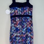 Paper Dolls NWT Navy Printed Square Neck Lace Side Slit Dress Photo 6