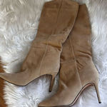 J crew suede leather boots size 9 below the knee classy heeled pointed t… Tan Photo 0