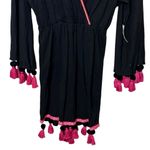 Pitusa New Mykonos Tassel Dress Black Pink Trim Pima Cotton Modal Size Standard Size M Photo 3