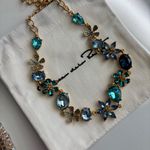 Oscar de la Renta  Gold and Teal Gem Necklace Photo 4
