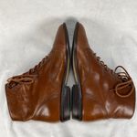 Etienne Aigner Brown Leather Ankle Boots Womens 7.5 Lace Up Combat Booties-flaw Photo 12