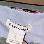 Club Monaco  Ruffle Silk‎ floral shift Dress blue pink size 0 Photo 3