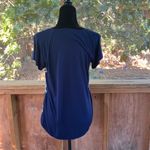 J.Crew Women's Blue Floral Cap Sleeve Top Size S Photo 2