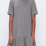 ZARA High Neck Short Sleeve Ruffled Hem Mini Dress Photo 0