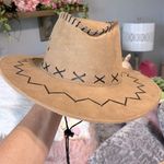 Tan Cowboy Hat with Black Stitching Photo 0