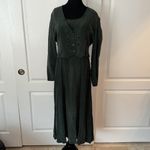 VINTAGE DARK GREEN TWO PIECE MATCHING SET DRESS & CARDIGAN Photo 4