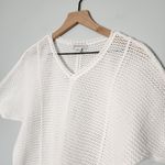 Liz Claiborne  100% Cotton Crochet Open Knit Short Sleeve Sweater White Nautical Photo 1