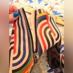 GOBY LUV 39 Geometric Striped Ankle Vegan Leather Zip Boots Booties Red Size 8 Photo 1