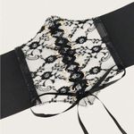 Goth Gothic Victorian Floral Emo Grunge Alternative Corset Belt Black Photo 1