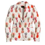 J.Crew NWT Campbell Blazer in Ratti Painted Pineapple Italian Linen Jacket 12 Photo 1