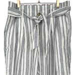 Madewell  Linen Cotton‎ Paperbag Waist Striped Pants Size 12 Nautical Beachy Photo 7