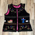 Sharon Young Velvet Christmas Holiday Vest Black Size XL Photo 0