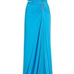 Halston Heritage Halston Ivanna Gathered Asymmetric Cut-Out Gown, Aqua/Blue Size 4 New w/Tag Photo 1