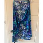 MiracleSuit Miriclesuit sz L/XL Womens Blue Floral Wrap Swim Skirt Sarong Cover Up Vacation Photo 4