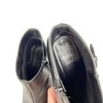 Ecco Vintage  Black Leather Square‎ Toe Ankle Boots Booties Size 7 Photo 9