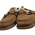 Amanda & Chelsea Chelsea And Violet Slingback Loafer Womens 7.5 Tan Suede Faux Fur Stud Flats Photo 1