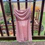 Urban Outfitters  Pink Velvet Draped Fit and Flare Mini Dress Large Photo 3